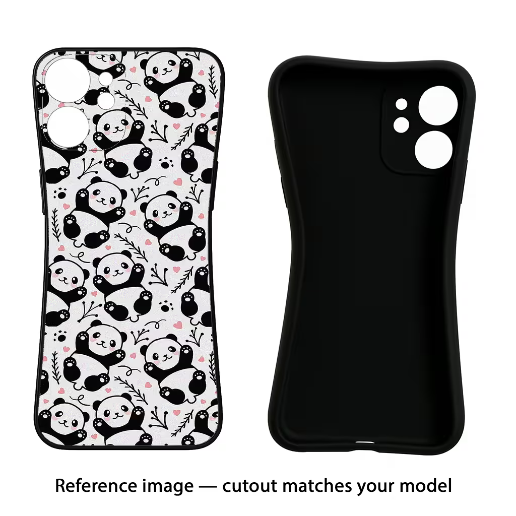 Cute Panda Oppo Reno13 Pro 5G Black Soft Case Back Cover by Casekaro