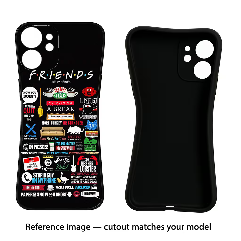 FRIENDS IQOO Neo 6 5G Black Soft Case Back Cover by Casekaro