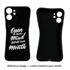 Open Your Mind Before Your Mouth iPhone 16 Black Soft Case Back Cover by Casekaro