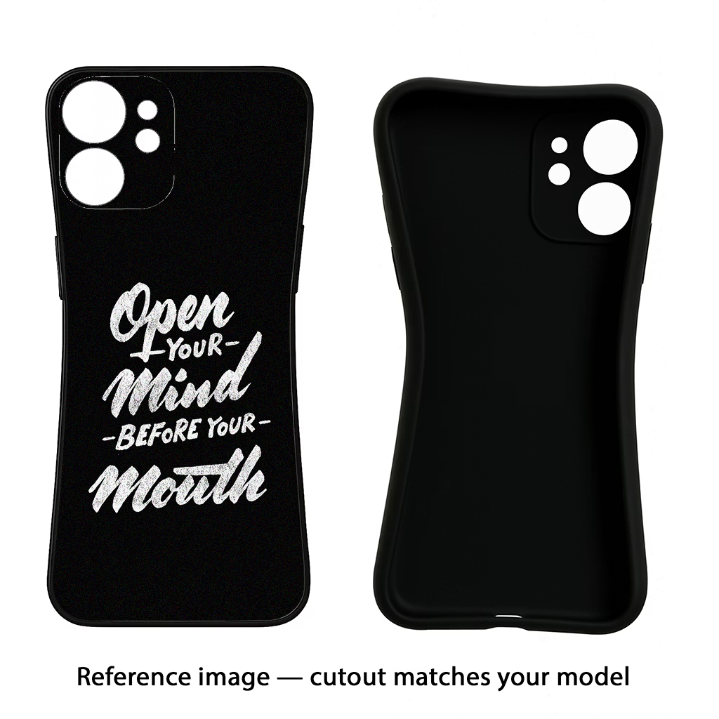 Open Your Mind Before Your Mouth iPhone 15 Pro Black Soft Case Back Cover by Casekaro