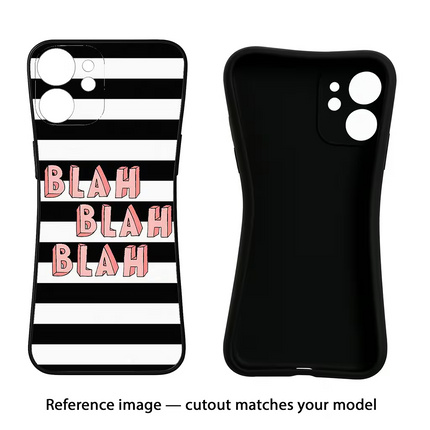 Blah Blah Blah Vivo V29E Black Soft Case Back Cover by Casekaro