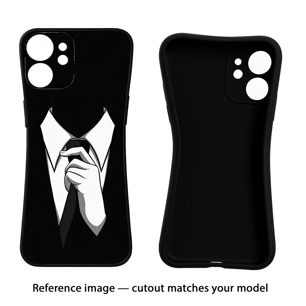 Black Tie iPhone 13 Pro Black Soft Case Back Cover by Casekaro