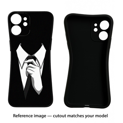 Black Tie iPhone 12 Black Soft Case Back Cover by Casekaro