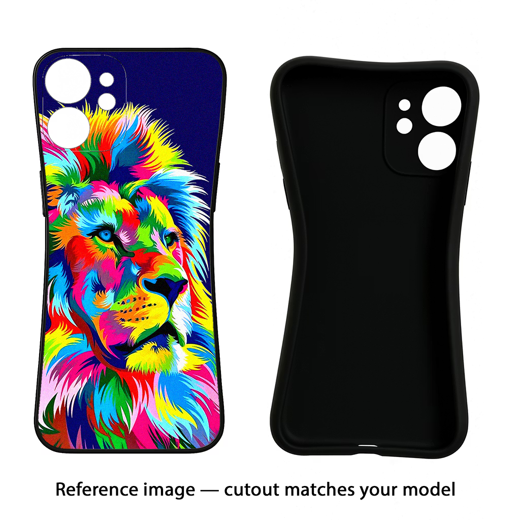 Vector Art Lion Realme 6/6i Black Soft Case Back Cover by Casekaro