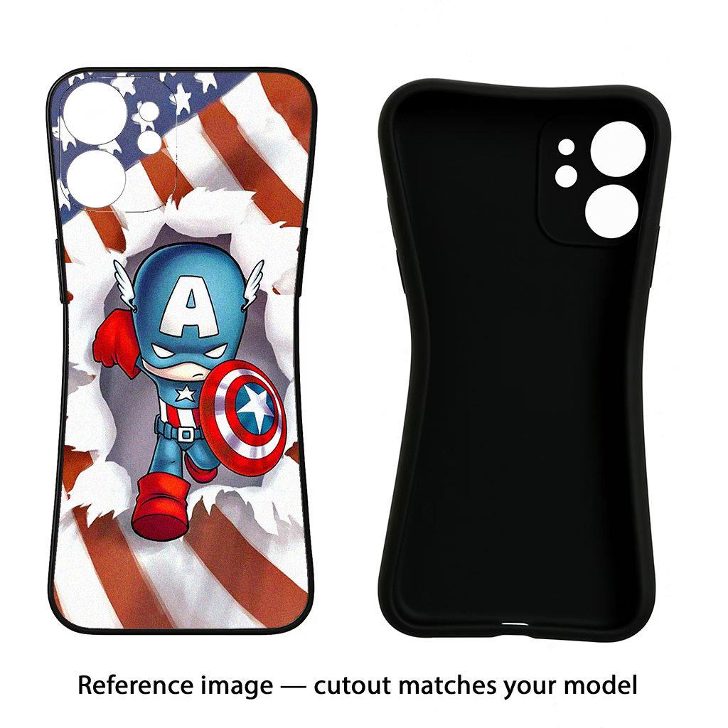 Captain America iPhone 15 Black Soft Case Back Cover by Casekaro