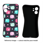 Elephants Moto Edge 50 Black Soft Case Back Cover by Casekaro