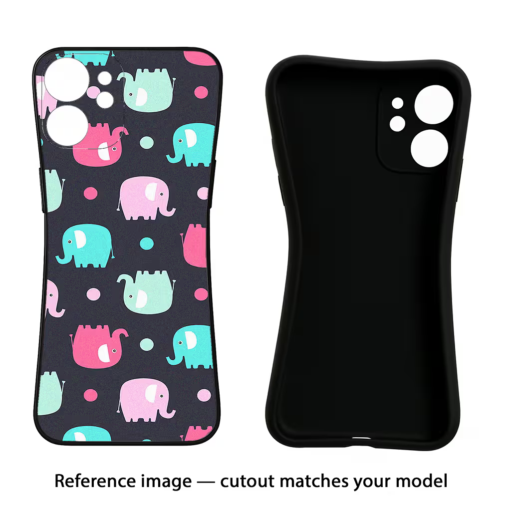 Elephants Poco F5 5G Black Soft Case Back Cover by Casekaro