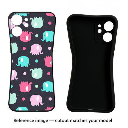 Elephants iPhone 14 Black Soft Case Back Cover by Casekaro
