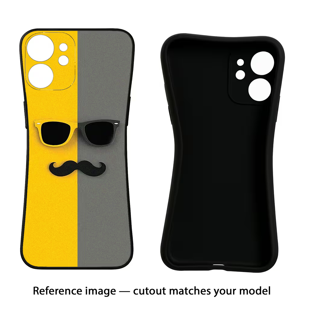 Sunglasses with Mustache Realme 7 Pro Black Soft Case Back Cover by Casekaro