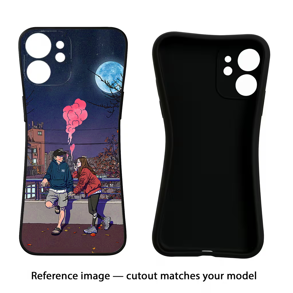 Chilling Couple Oppo Reno11 Pro 5G Black Soft Case Back Cover by Casekaro