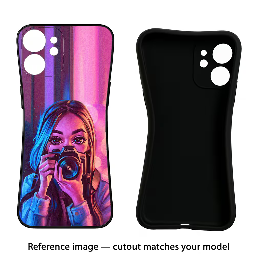Girl Photographer Oppo A74 5G Black Soft Case Back Cover by Casekaro