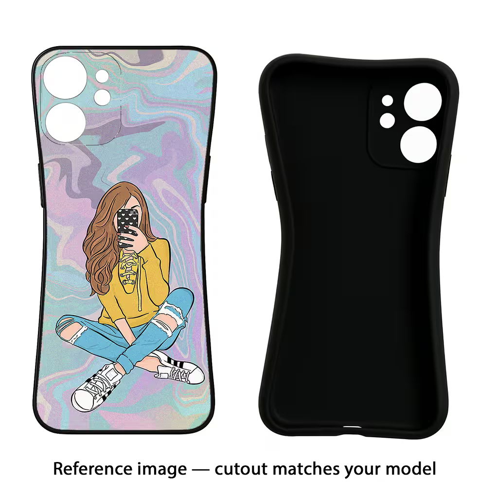 Selfie Girl Oneplus 7T Black Soft Case Back Cover by Casekaro