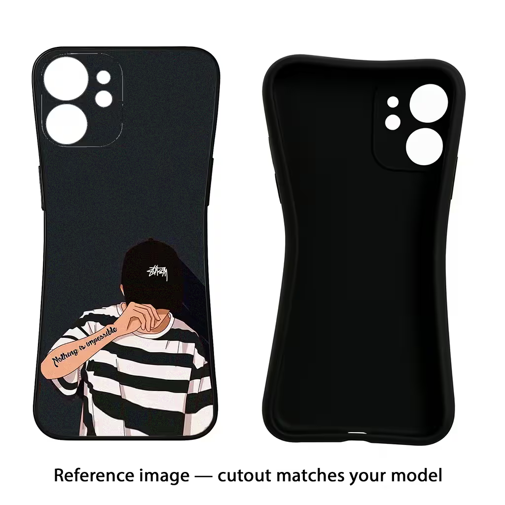 Aesthetic Boy Samsung S22 Ultra Black Soft Case Back Cover by Casekaro
