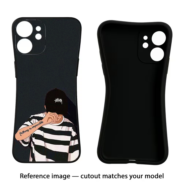 Aesthetic Boy iPhone 16e Black Soft Case Back Cover by Casekaro