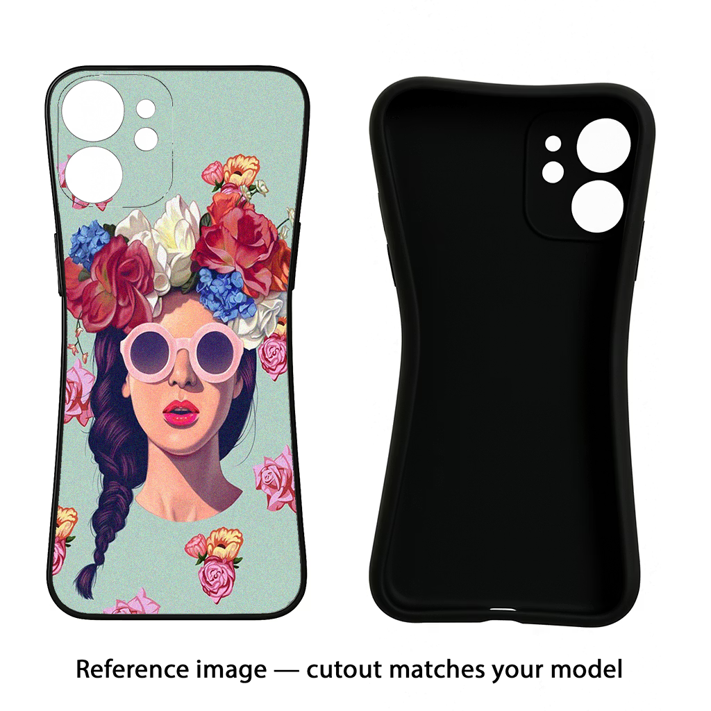 Pretty Girl Realme 6/6i Black Soft Case Back Cover by Casekaro