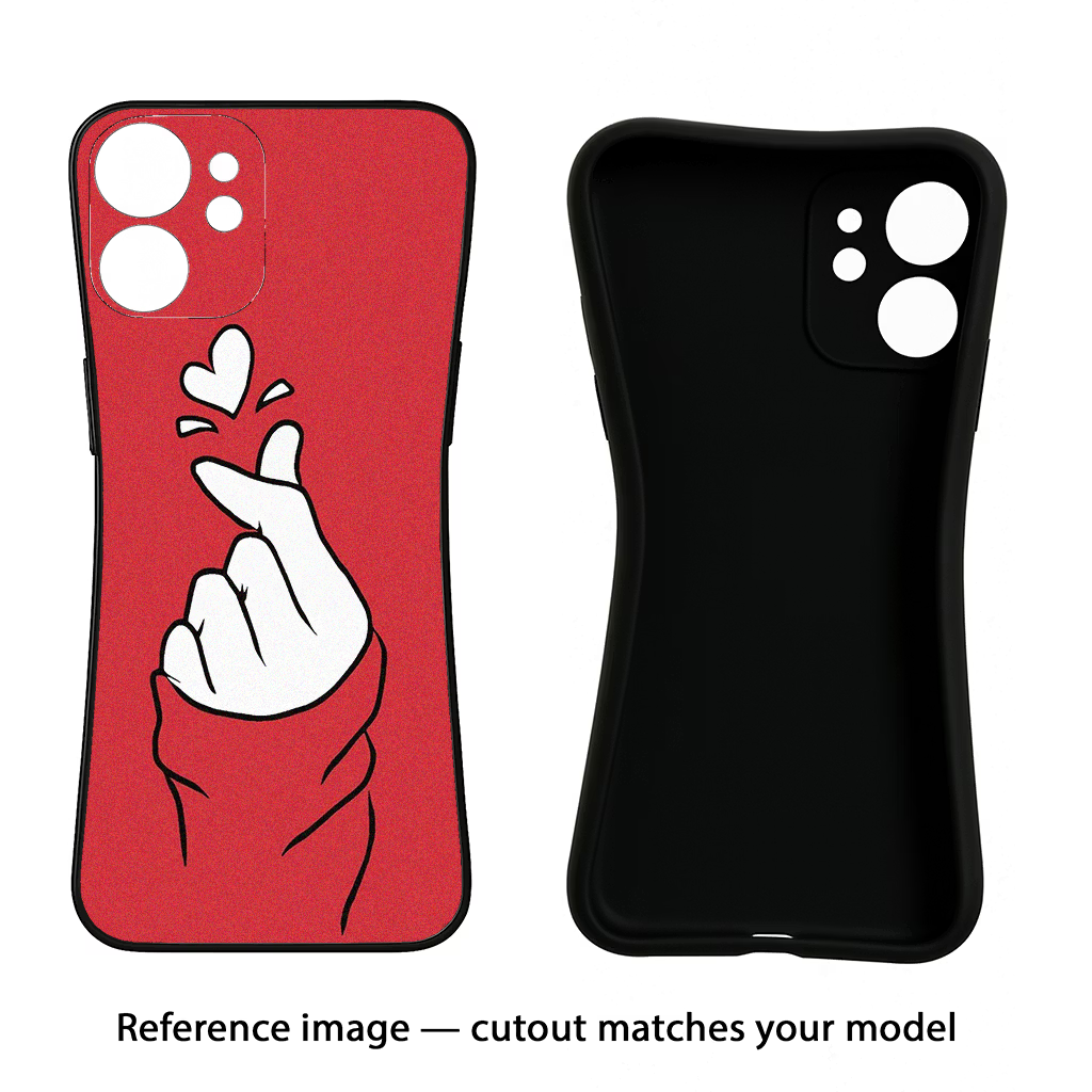 Korean Love Sign iPhone 17 Pro Max Black Soft Case Back Cover by Casekaro