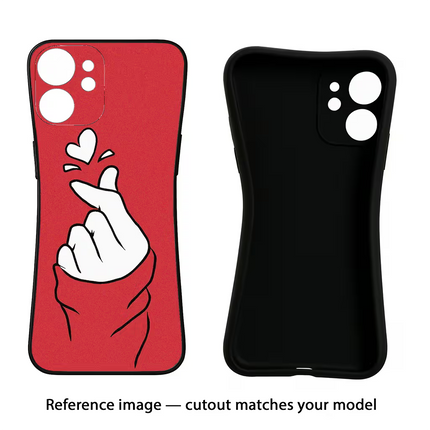 Korean Love Sign Vivo Y16 Black Soft Case Back Cover by Casekaro