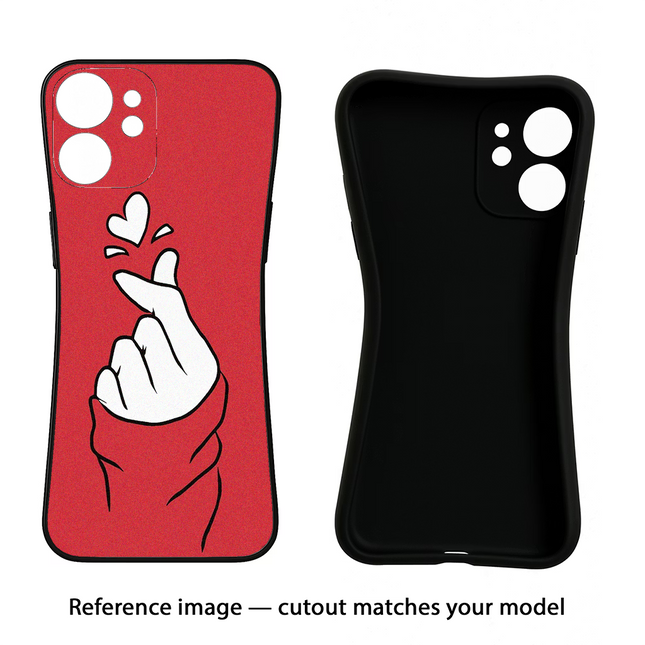 Korean Love Sign Samsung A35 5G Black Soft Case Back Cover by Casekaro