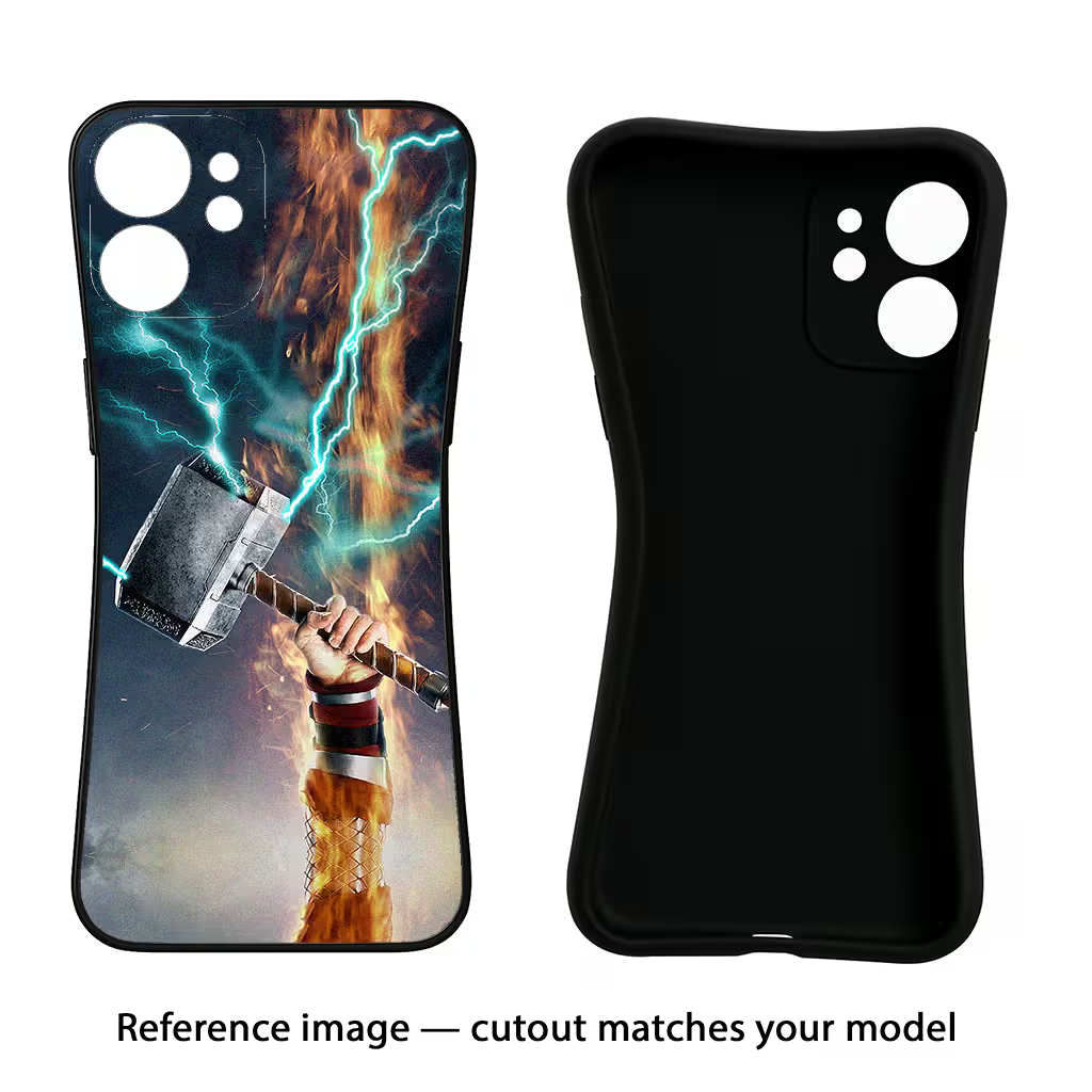 Thor Hammer Mjolnir Vivo Y16 Black Soft Case Back Cover by Casekaro
