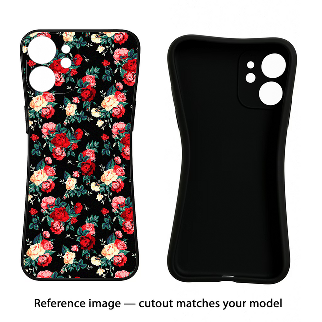 Rose Pattern Nothing Phone 3A Black Soft Case Back Cover by Casekaro