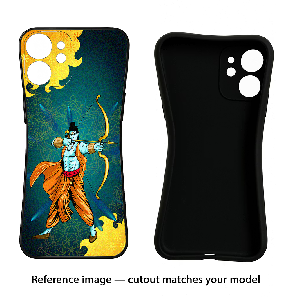 Lord Ram - 6 OnePlus 12R Black Soft Case Back Cover by Casekaro