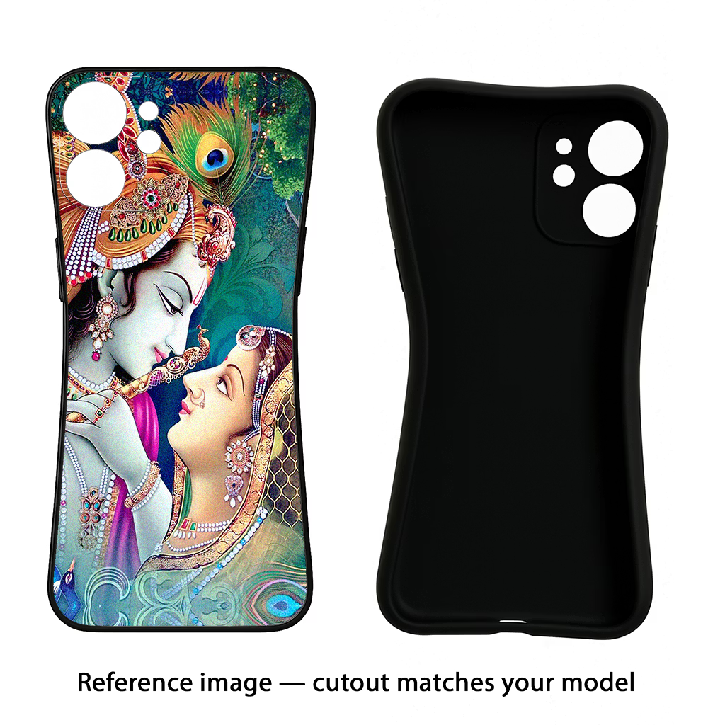 Lord Radha Krishna Poco M7 5G Black Soft Case Back Cover by Casekaro