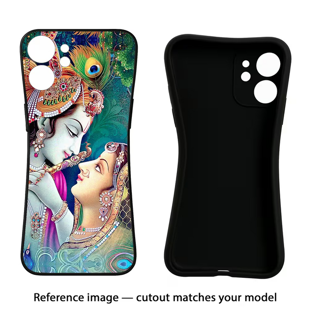 Lord Radha Krishna Oppo Reno12 5G Black Soft Case Back Cover by Casekaro
