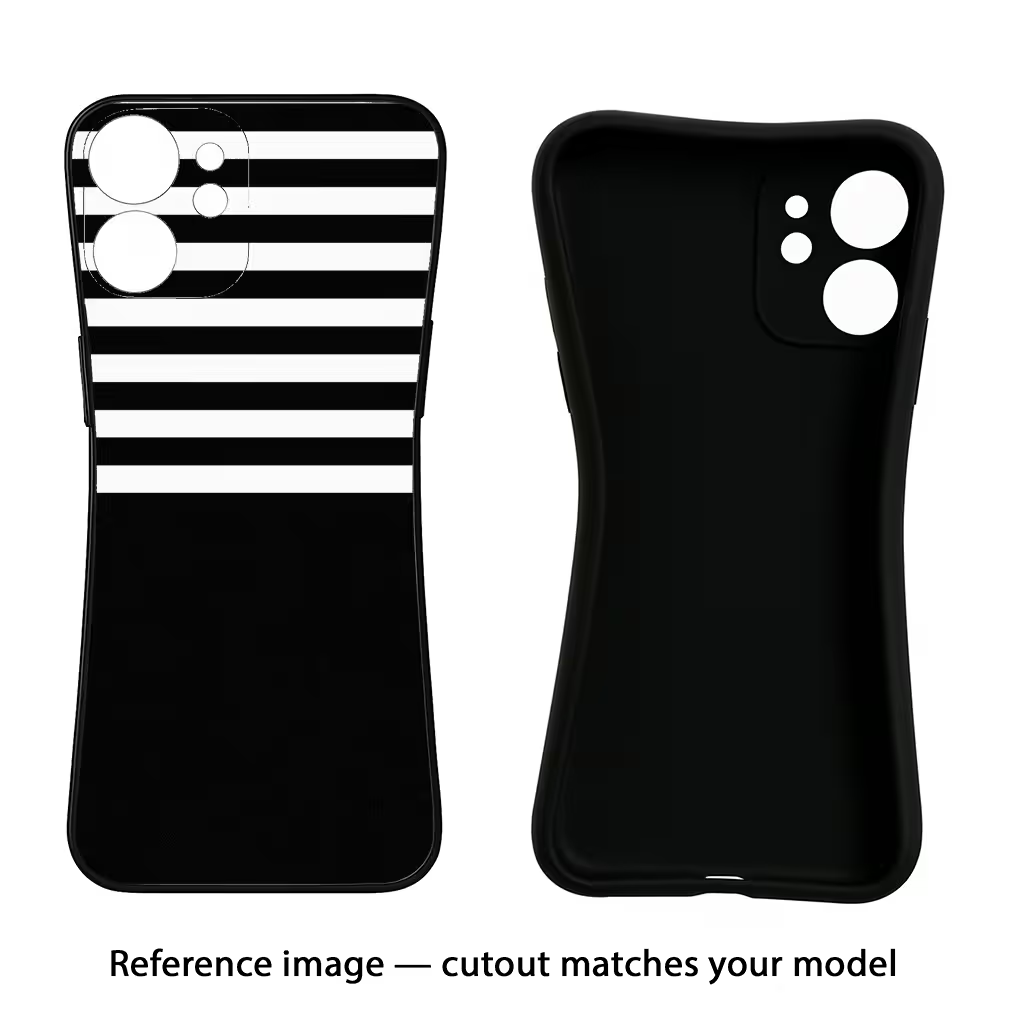 Black and White Print iPhone 16 Black Soft Case Back Cover by Casekaro