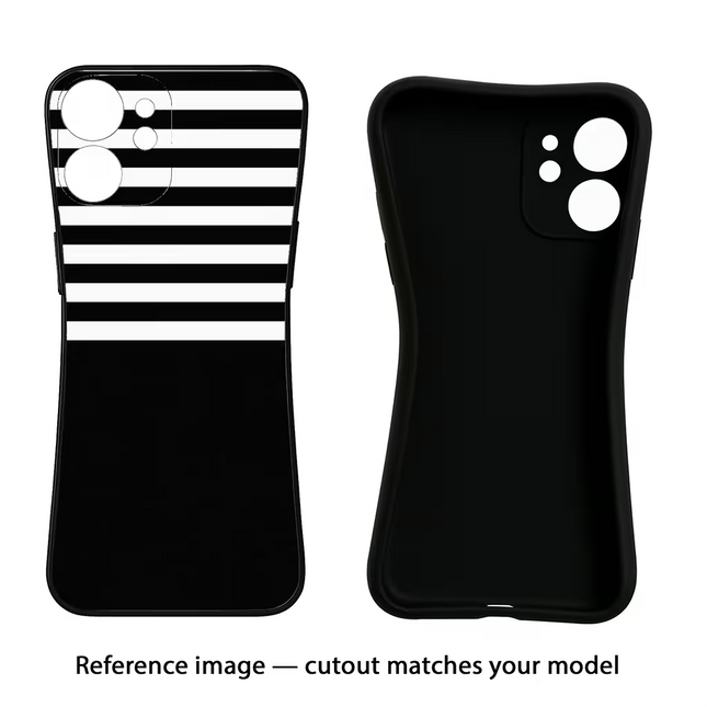 Black and White Print Moto G64 5G Black Soft Case Back Cover by Casekaro