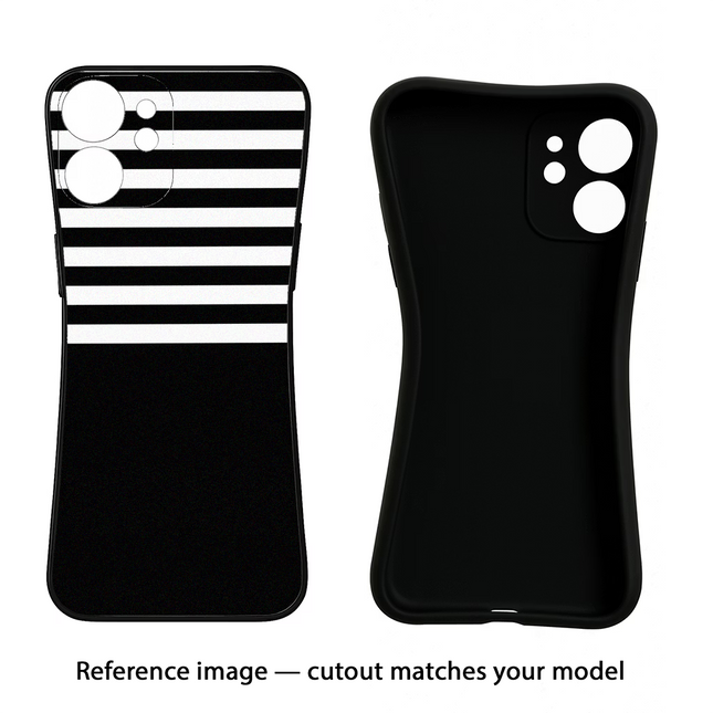 Black and White Print Moto G86 Power Black Soft Case Back Cover by Casekaro