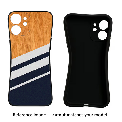Blue and white wooden Oppo Reno12 5G Black Soft Case Back Cover by Casekaro