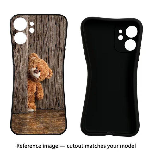 Teddy Wooden Vivo Y16 Black Soft Case Back Cover by Casekaro