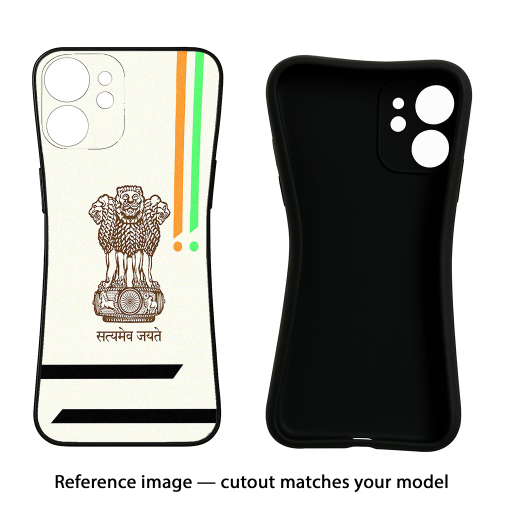 Satyamev Jayate Brown Logo Oppo F29 Pro 5G Black Soft Case Back Cover by Casekaro