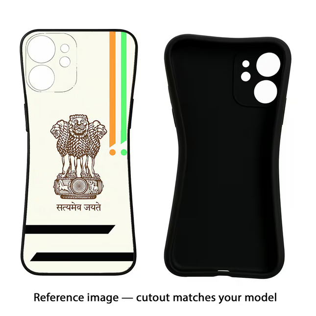 Satyamev Jayate Brown Logo Samsung A22 4G Black Soft Case Back Cover by Casekaro