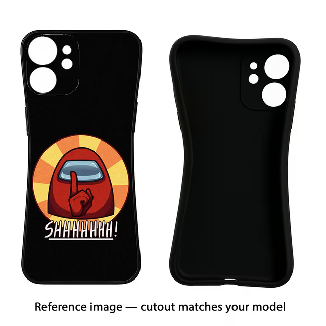Among Us Shhh! Oppo Reno12 5G Black Soft Case Back Cover by Casekaro