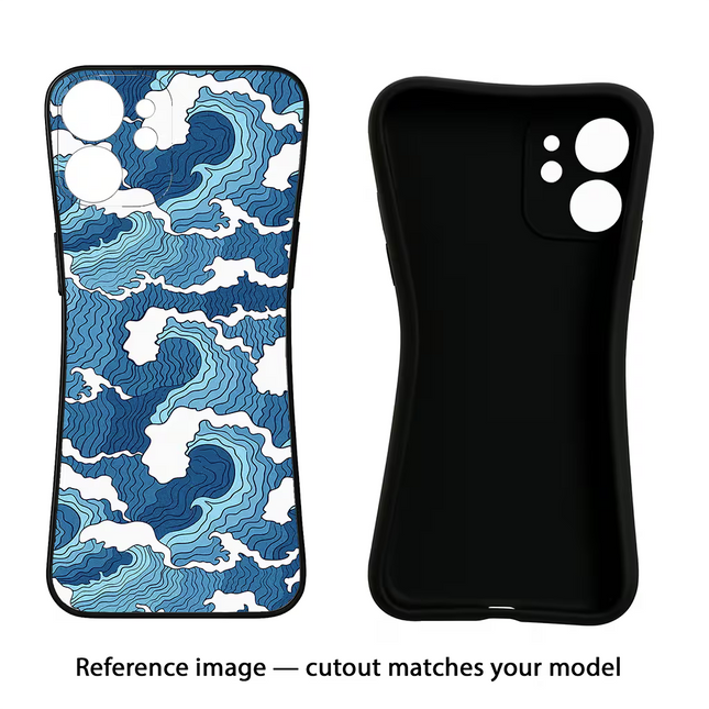 Blue Waves Samsung M35 5G Black Soft Case Back Cover by Casekaro