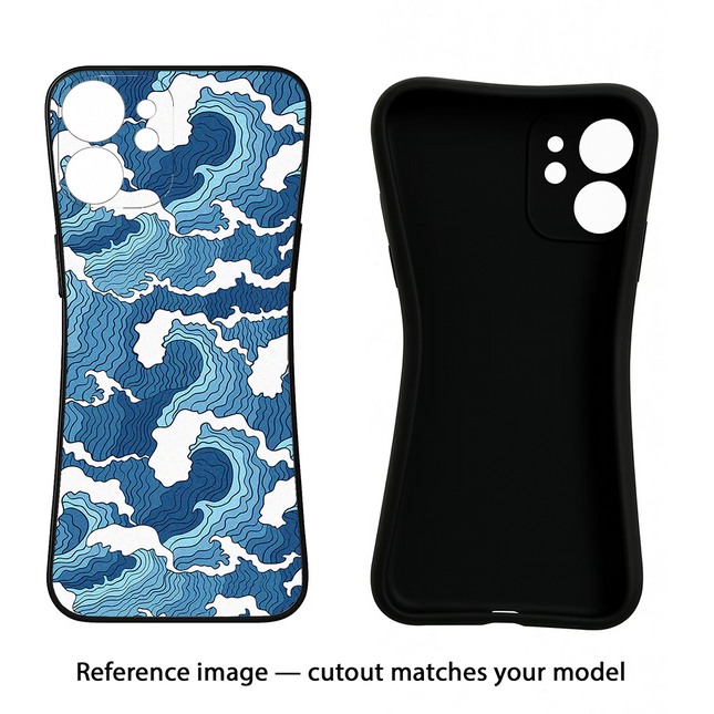 Blue Waves iPhone 12 Mini Black Soft Case Back Cover by Casekaro