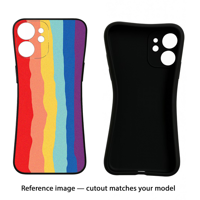 Rainbow iPhone 13 Pro Black Soft Case Back Cover by Casekaro
