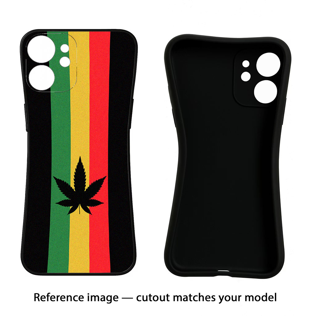 Weed Flag iPhone 15 Pro Black Soft Case Back Cover by Casekaro