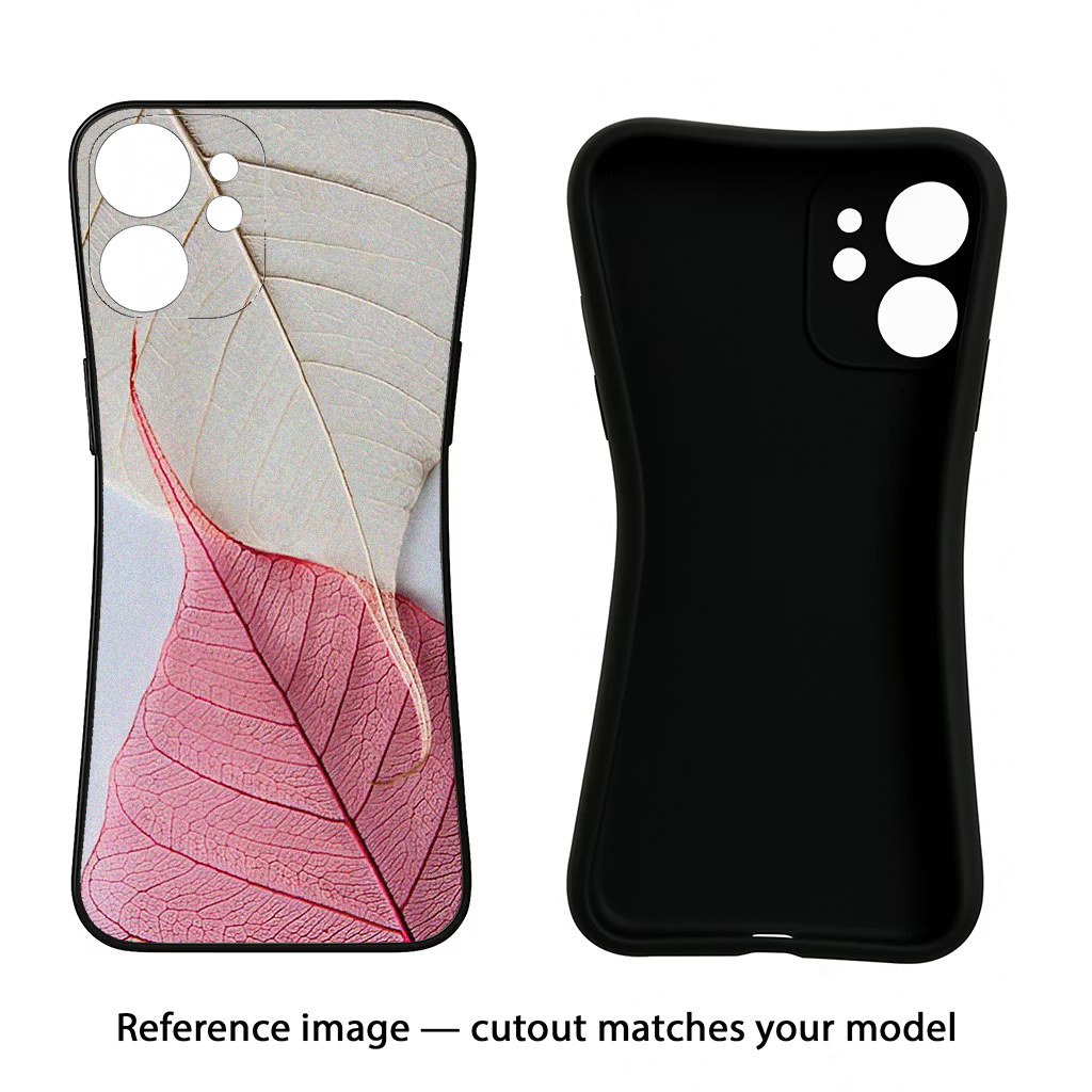 White Pink Leaf Samsung S22 Black Soft Case Back Cover by Casekaro