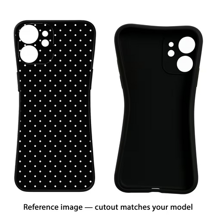 White Dots Vivo Y16 Black Soft Case Back Cover by Casekaro