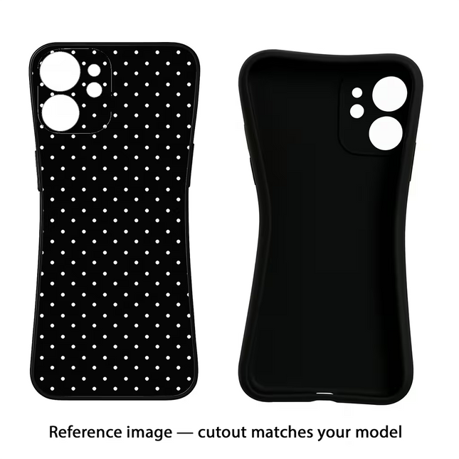 White Dots iPhone 16e Black Soft Case Back Cover by Casekaro