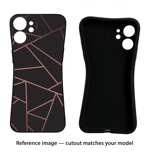 Geometric Pattern iPhone 13 Black Soft Case Back Cover by Casekaro