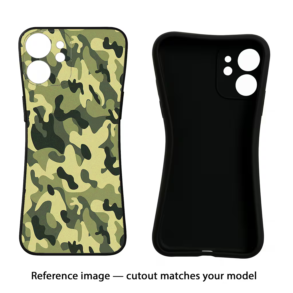 Camouflage iPhone 7/7s Black Soft Case Back Cover by Casekaro