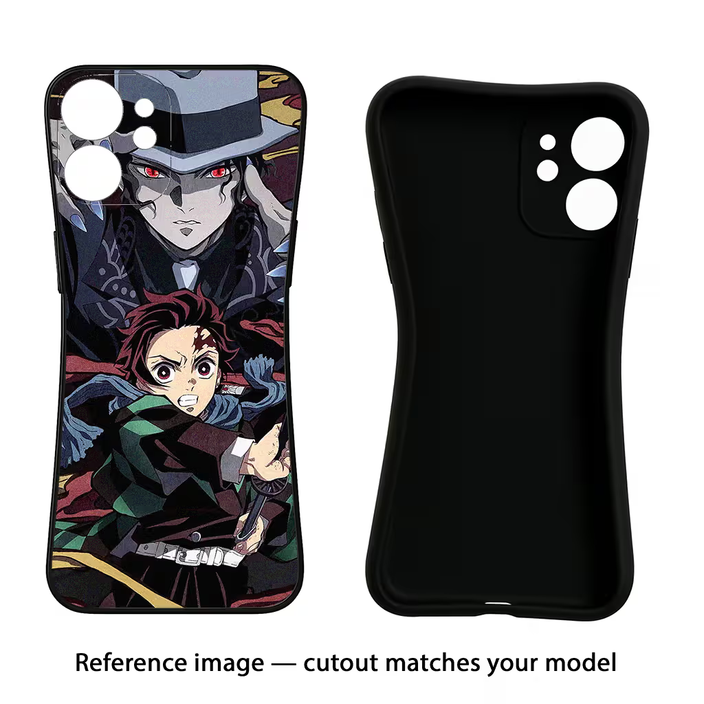 Demon Slayer iPhone 15 Black Soft Case Back Cover by Casekaro
