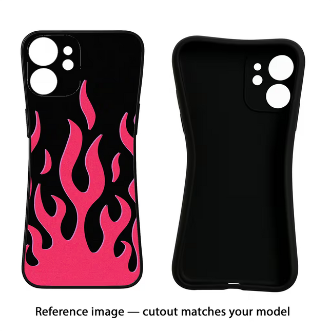 Fire Flames iPhone 16e Black Soft Case Back Cover by Casekaro