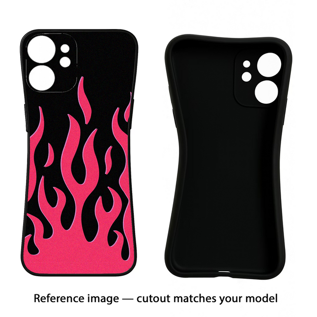 Fire Flames iPhone 16 Black Soft Case Back Cover by Casekaro
