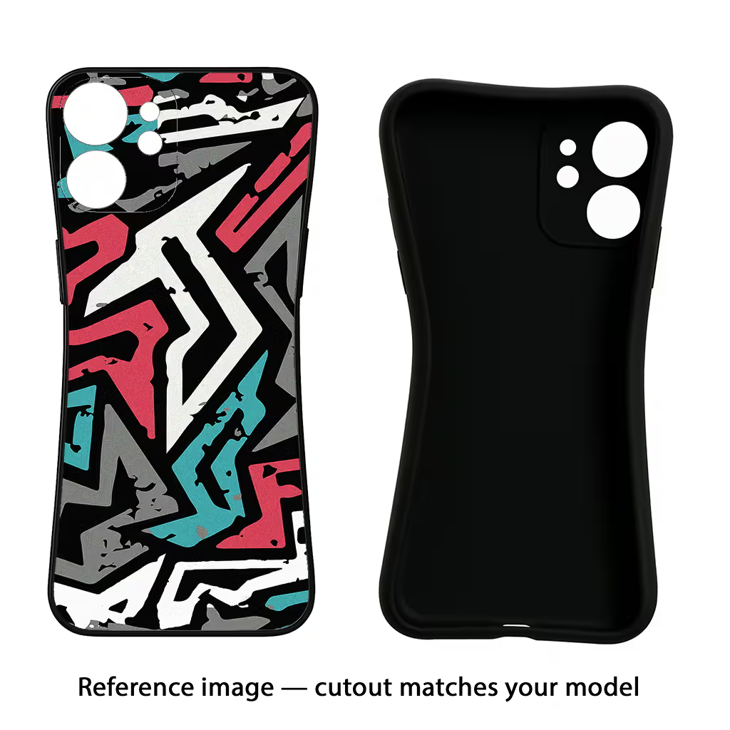 Geometric Graffiti Vivo Y56 5G Black Soft Case Back Cover by Casekaro
