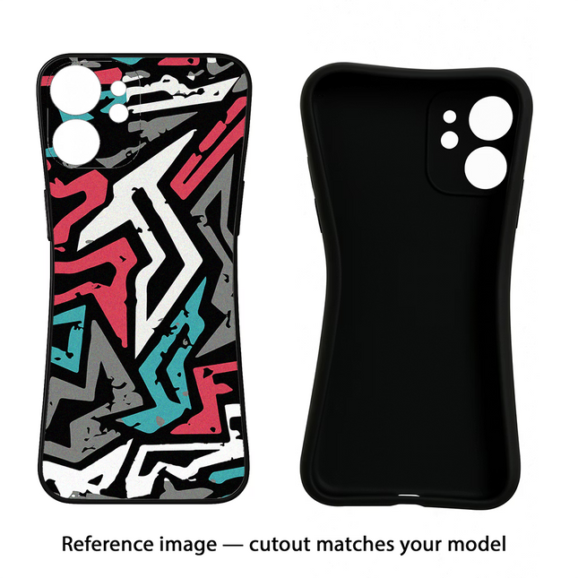 Geometric Graffiti Nothing Phone 3A Black Soft Case Back Cover by Casekaro