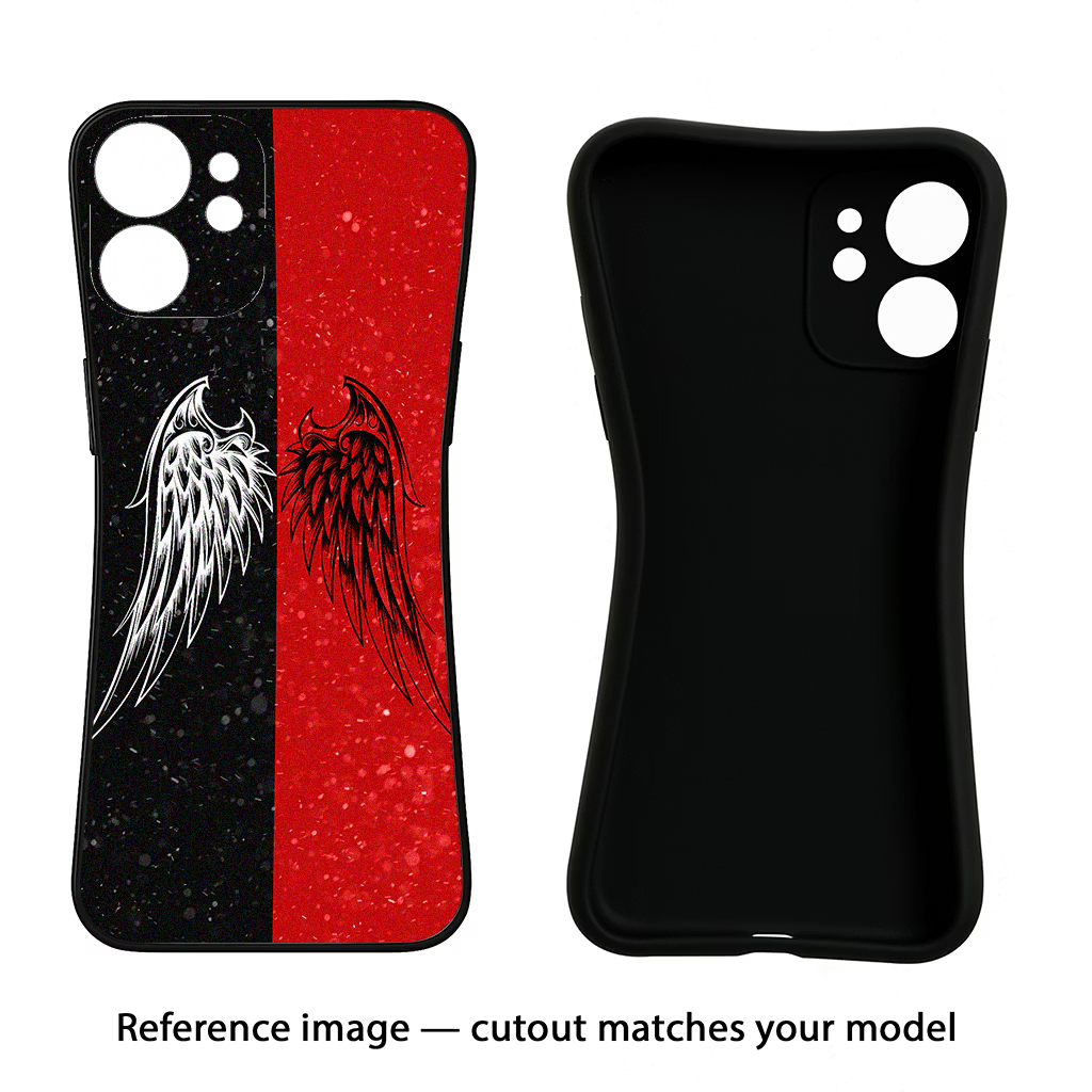 Wings iPhone 12 Black Soft Case Back Cover by Casekaro